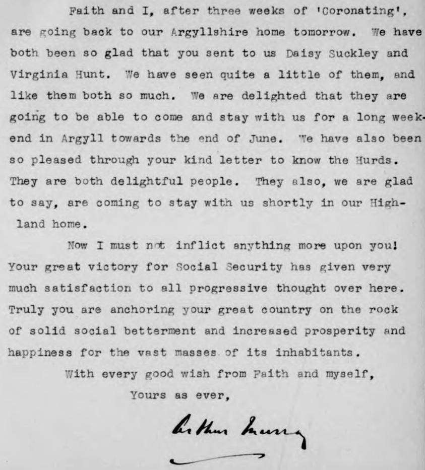 A cropped page of typed text, signed by Arthur C. Murray.