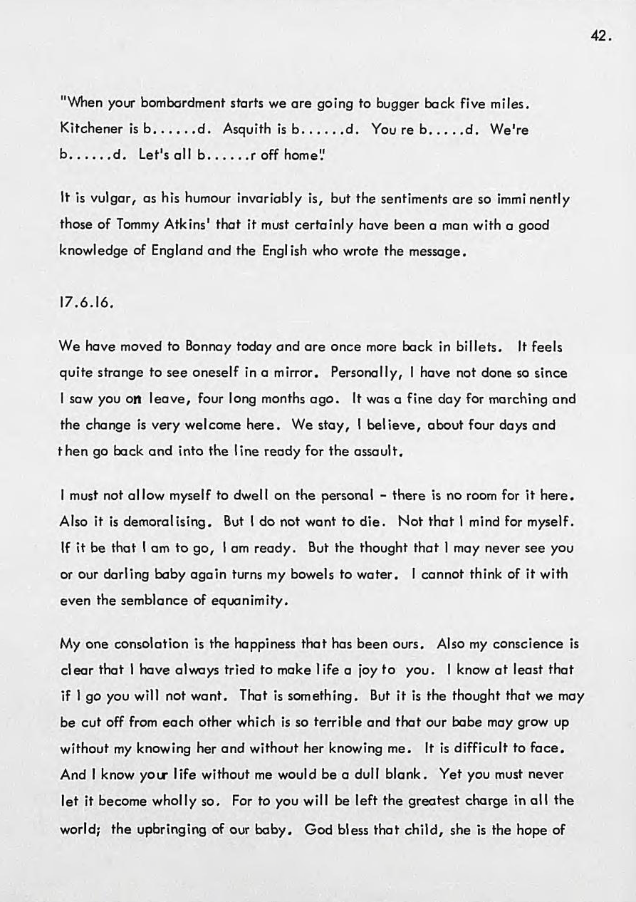 An extract from Captain Charlie May’s diary from June 1916.
