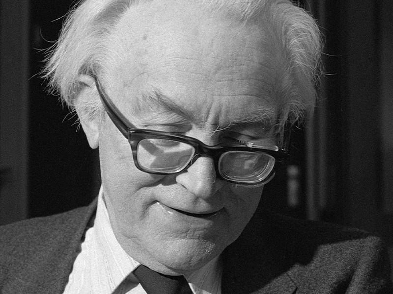 Black and white photograph of Michael Foot.