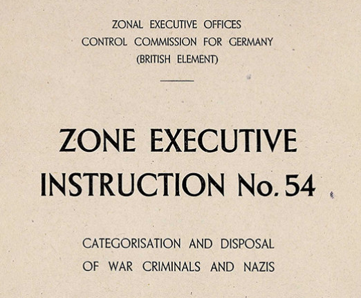 Text on a beige background, with the title Zone Executive Instruction No. 54 in the centre of the image.
