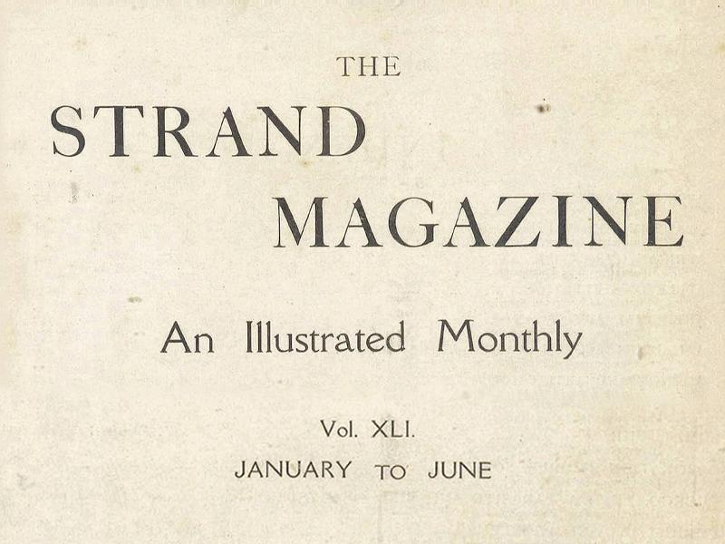 Text reading The Strand Magazine, An Illustrated Monthly, Vol. XLI, January to June.
