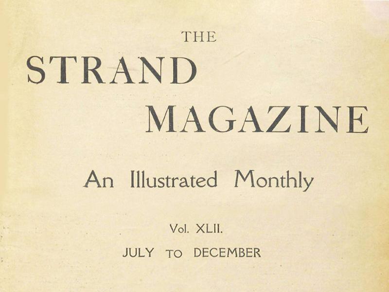 Text reading The Strand Magazine, An Illustrated Monthly, Vol. XLII, July to December.