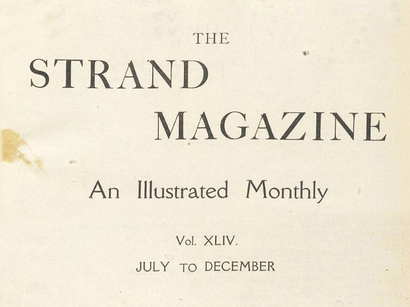 Text reading The Strand Magazine, An Illustrated Monthly, Vol. XLIV, July to December.