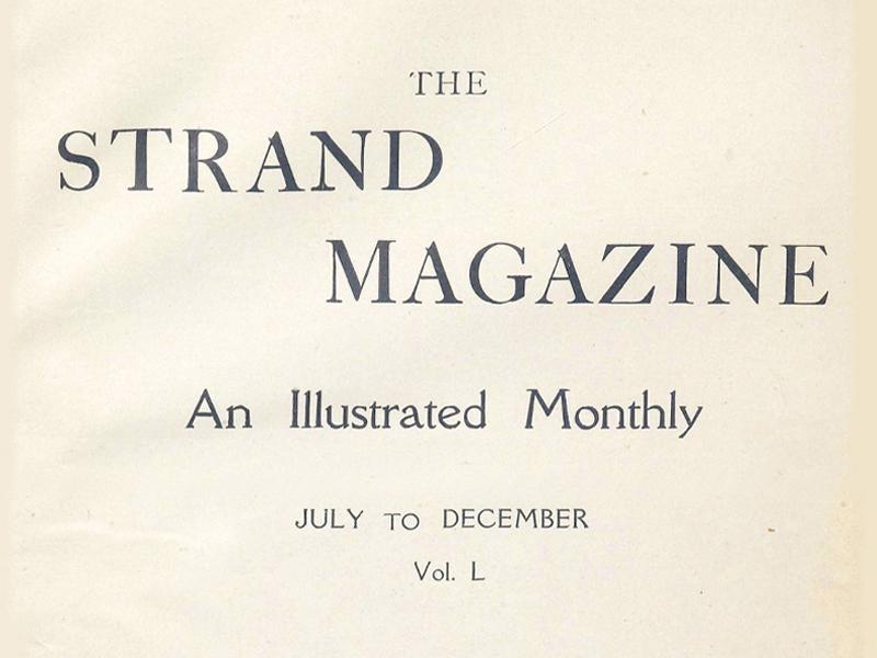 Text reading The Strand Magazine, An Illustrated Monthly, Vol. L, July to December.