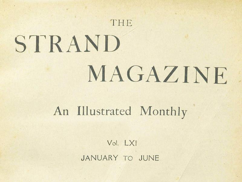 Text reading The Strand Magazine, An Illustrated Monthly, Vol. LXI, January to June.