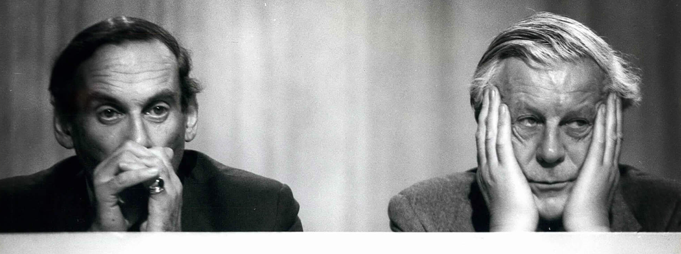 Liberal Party Conference at Brighton: Photo shows Jeremy Thorpe and Jo Grimmond together on the platform, 8 August 1977