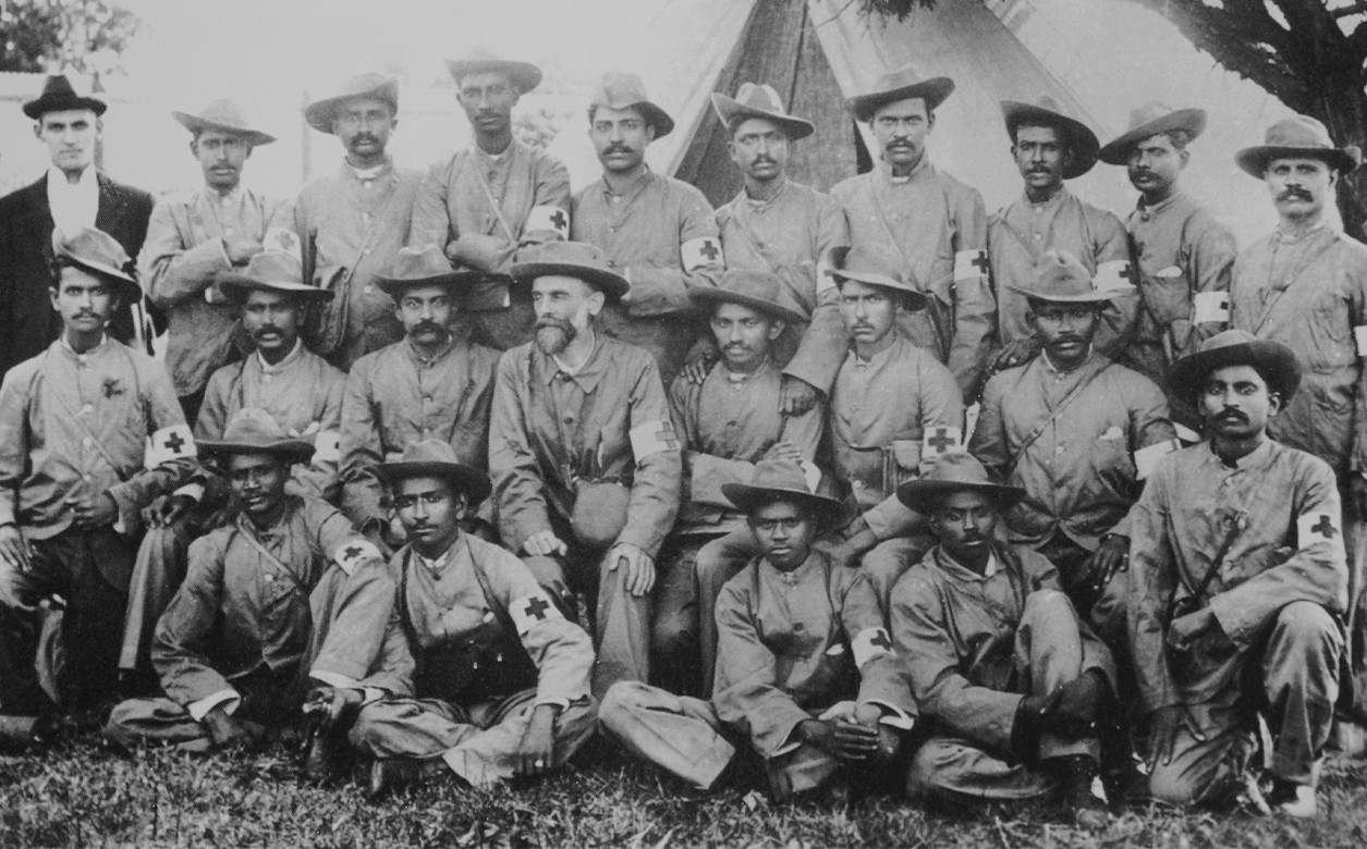 Mahatma Gandhi with the Indian Ambulance Corps during the Boer War in South Africa, 1899-1900
