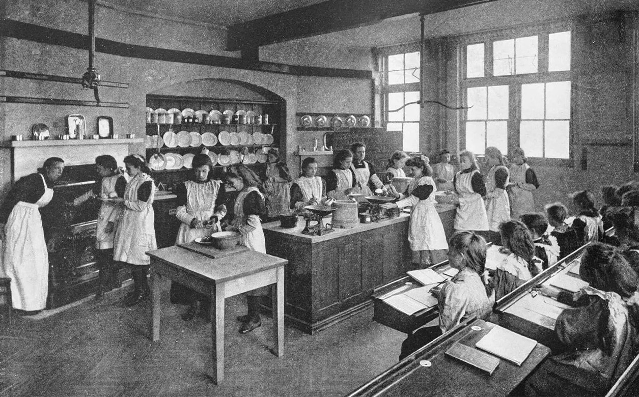 A board school cookery class in London, 1896