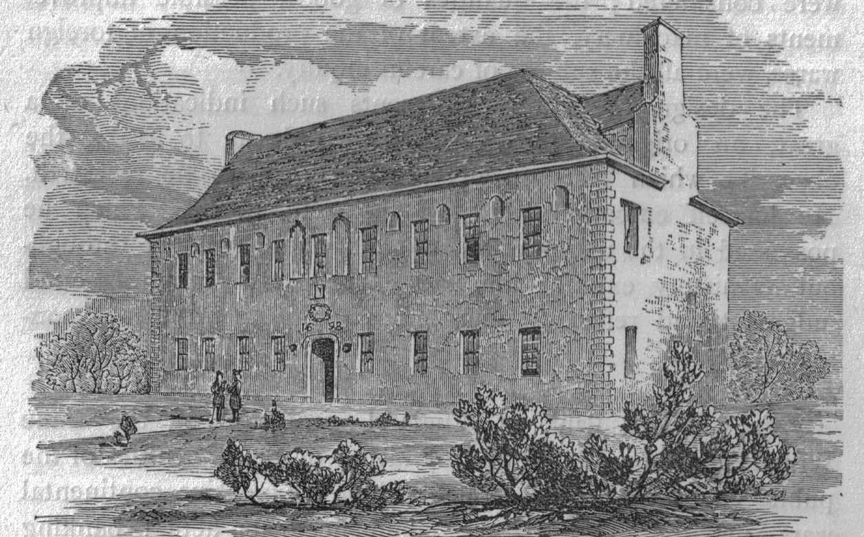 An engraved illustration of the African Company House in Edinburgh, 18th century.