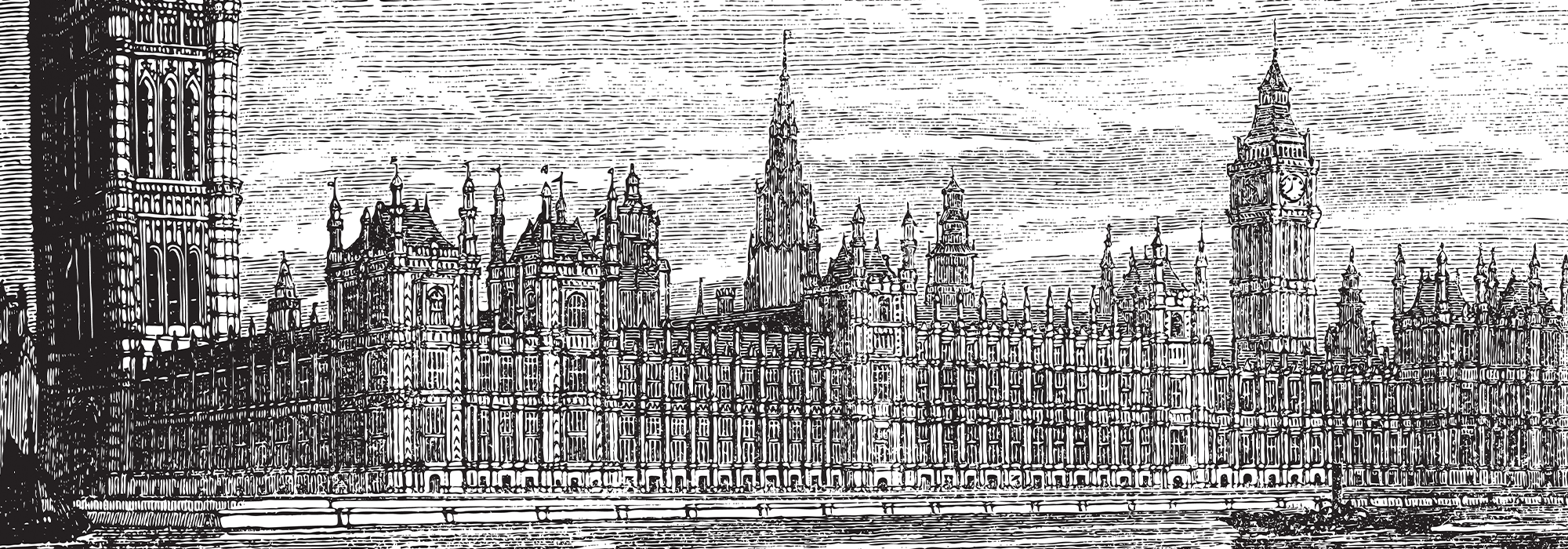 Palace of Westminster or Houses of Parliament or Westminster Palace in London, England, during the 1890s