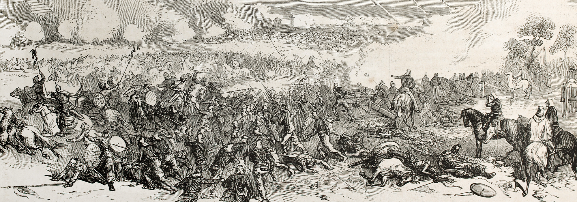 An engraving of the Battle of Palikao during the Second Opium War, 1860.