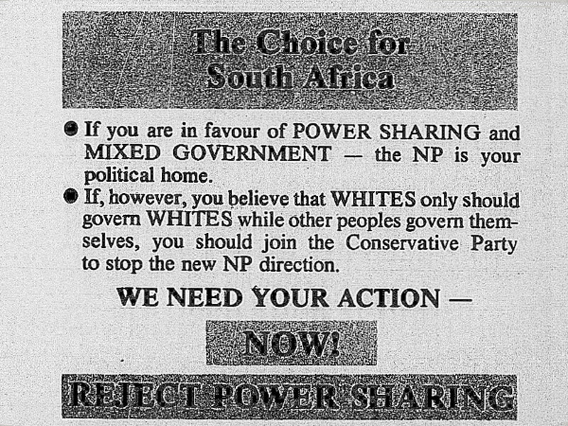A printed advertisement, titled The Choice for South Africa.