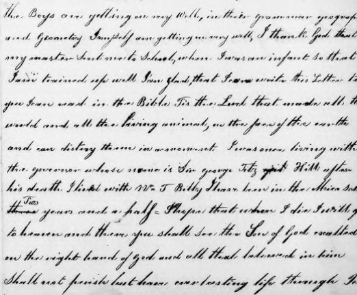 Neat cursive handwriting written in thick black ink, making up the body of a letter.