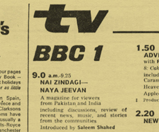An extract from a TV guide, outlining Nai Zindagi - Naya Jeevan airing at 9am.