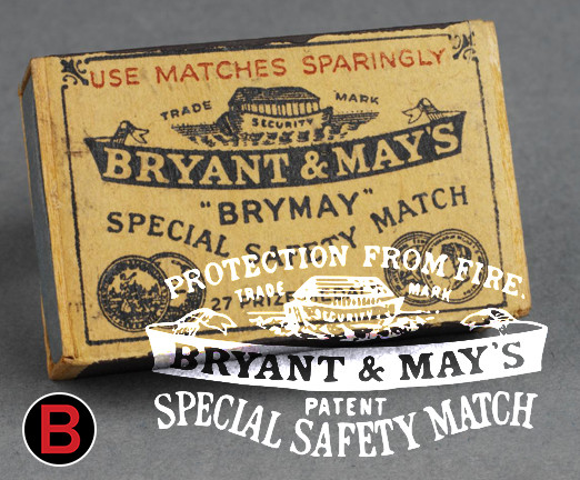 A photo of a box of matches with the Bryant & May logo on.