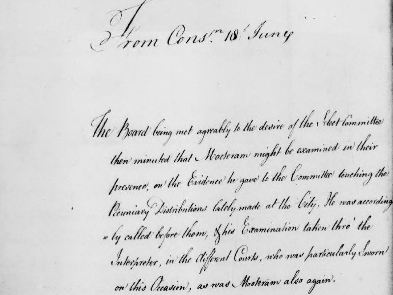 View volume: Papers of the Calcutta Council and its committees, 1757-1768.