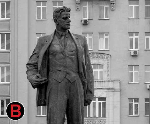 Statue of poet Vladimir Mayakovsky in Moscow, Russia.