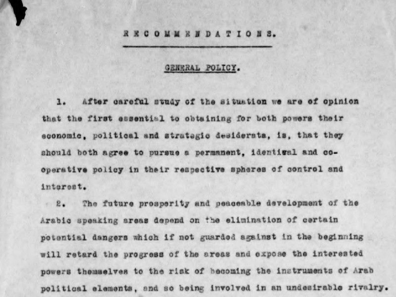 Section of a document titled Recommendations, featuring a section titled General Policy.