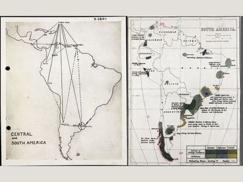 Two maps of Central and South America.