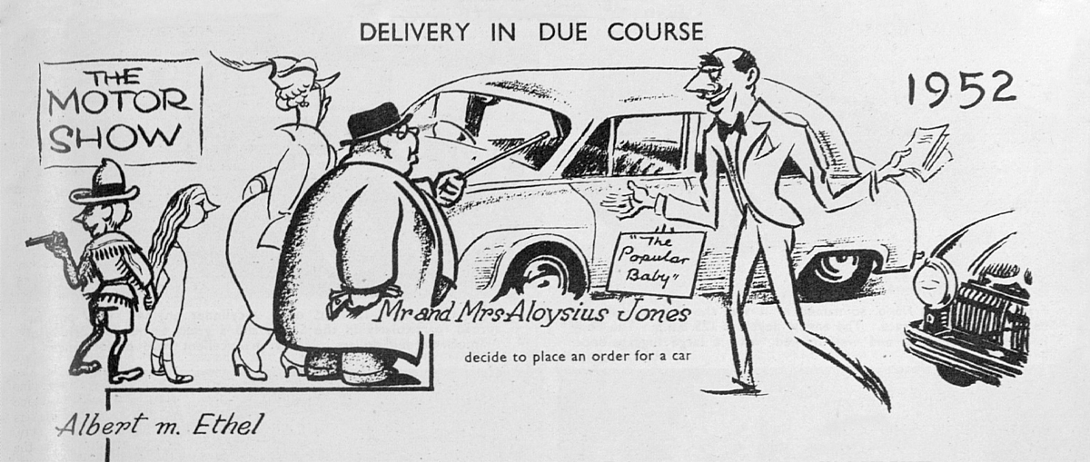 Illustration of a Motor Show in 1952