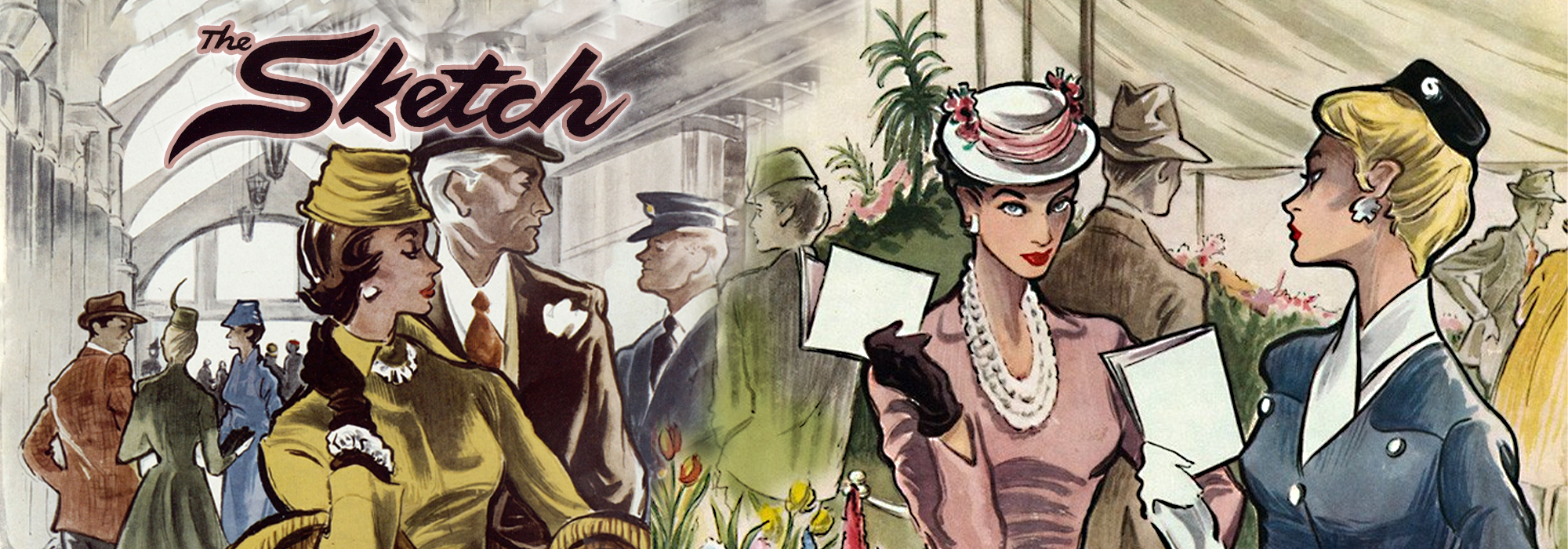 Illustrations of British High Society from The Sketch, 1965