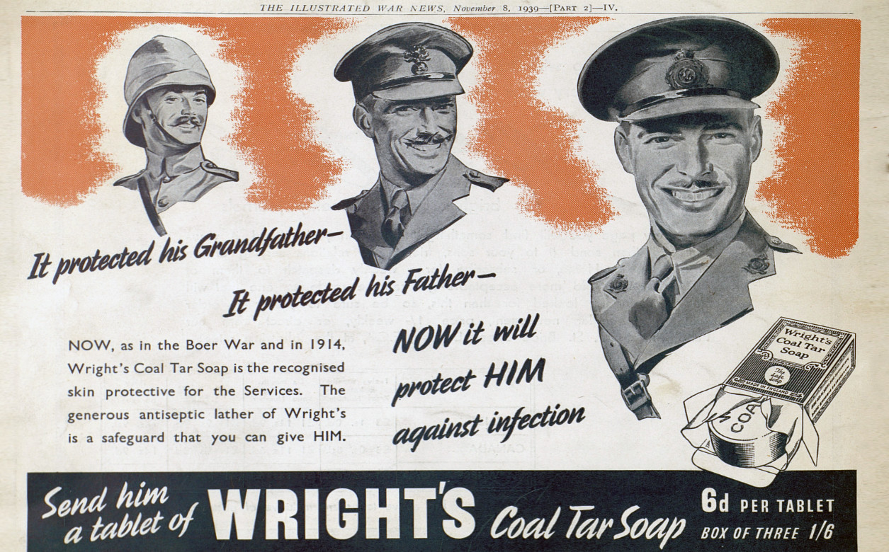 An extract from The Illustrated War News with an advert for Wright's Coal Tar Soap.