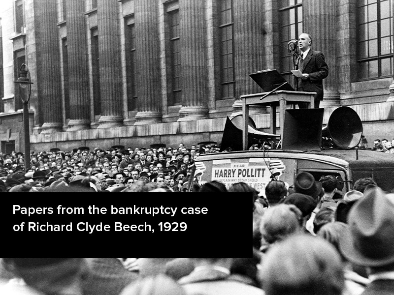 View volume: Papers from the bankruptcy case of Richard Clyde Beech, 1929.