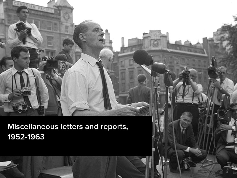 View volume: Miscellaneous letters and reports, 1952-1963.
