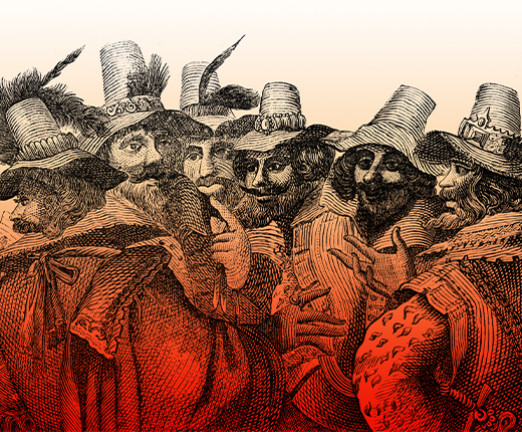 An illustration of the eight men involved in the plot to blow up Parliament.