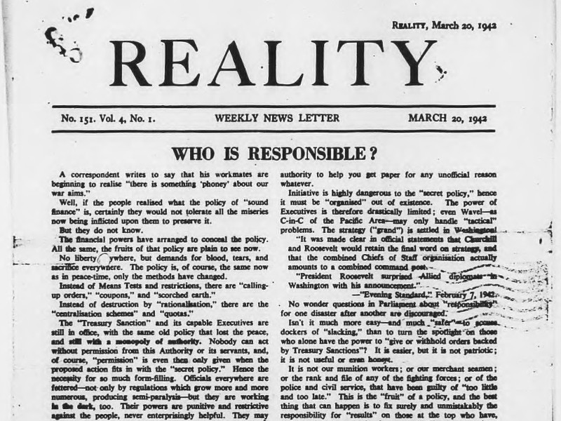 View volume: British Government papers on Sir Oswald Mosley's internment and release, 1939-1945.