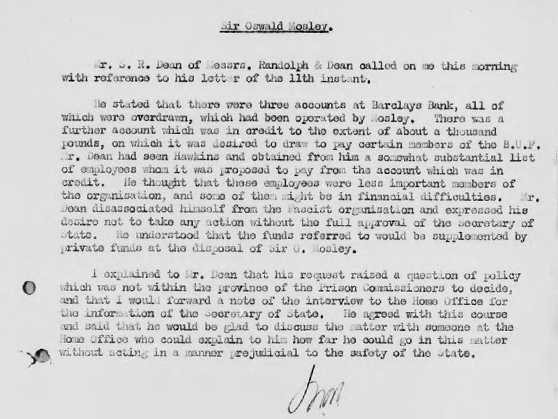 View volume: Prison Commission Registered Papers on Sir Oswald Mosley and Lady Diana Mosley, 1940-1947.