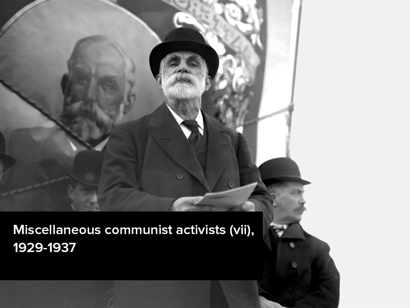 View volume: Miscellaneous communist activists (vii), 1929-1937.
