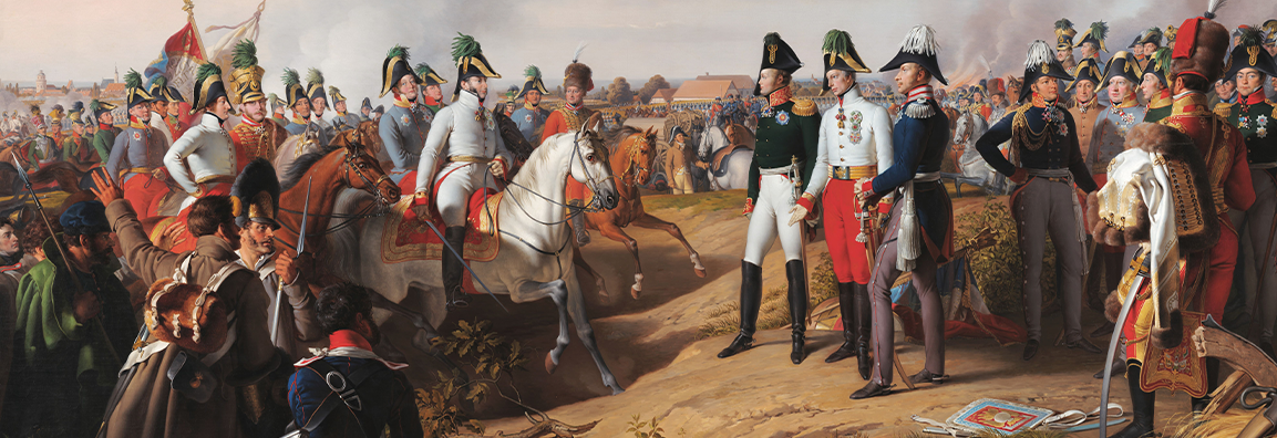 A painting of the Battle of Leipzig in 1813.