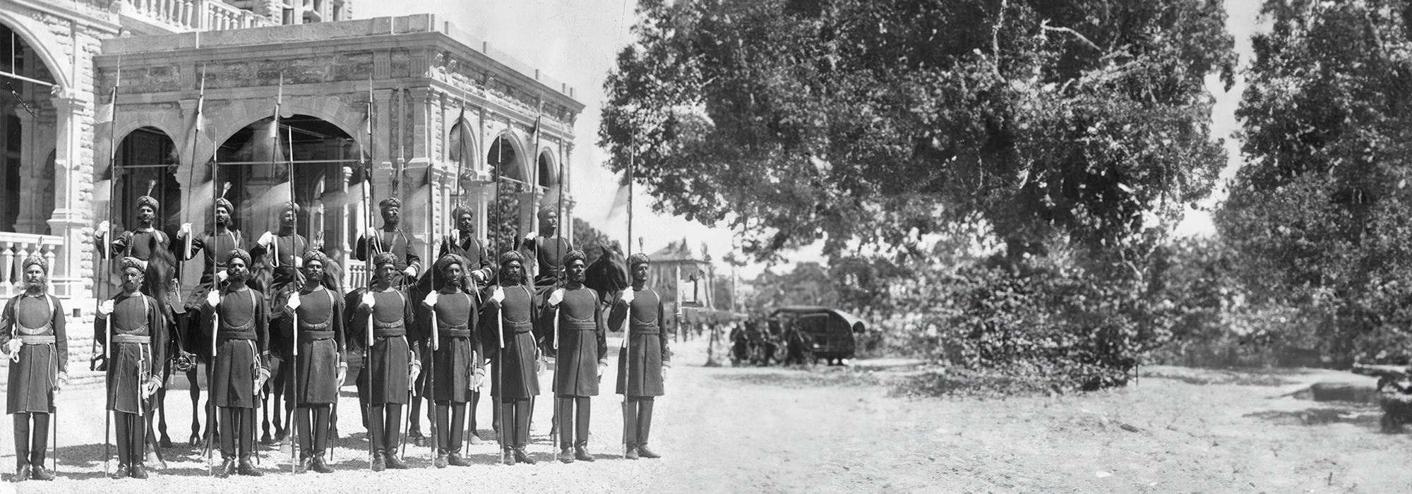 The soldiers of the Indian army who constitute the Viceroy of India's bodyguard, circa 1880.