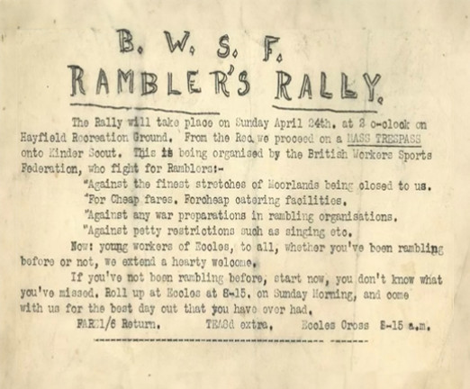 An aged note that is titled B. W. S. F. Rambler's Rally. The title is handwritten, and rest of the note is typed.