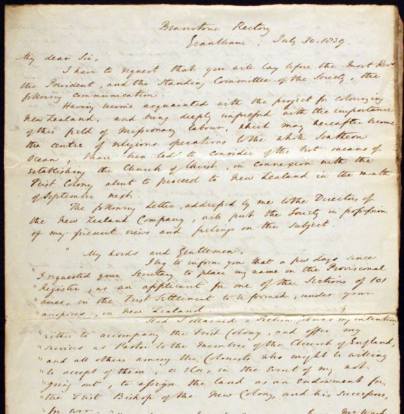 Handwritten letter dated 30 July 1839.