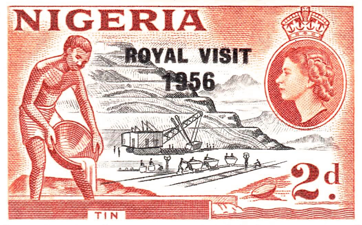 Colonial stamp from Nigeria in honour of the royal visit in 1956.