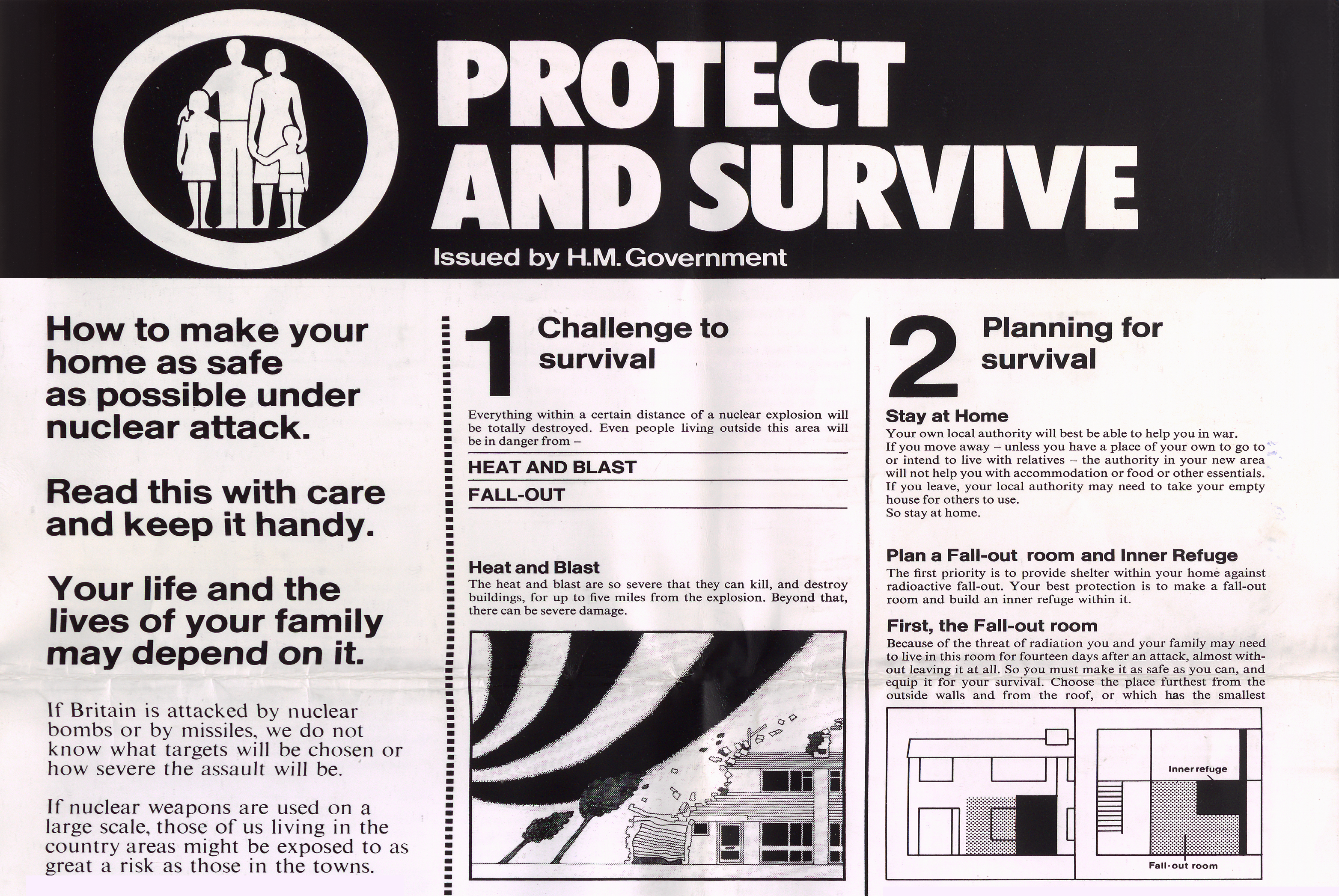 Protect and Survive pamphlet on keeping your home safe from a nuclear attack created in 1980