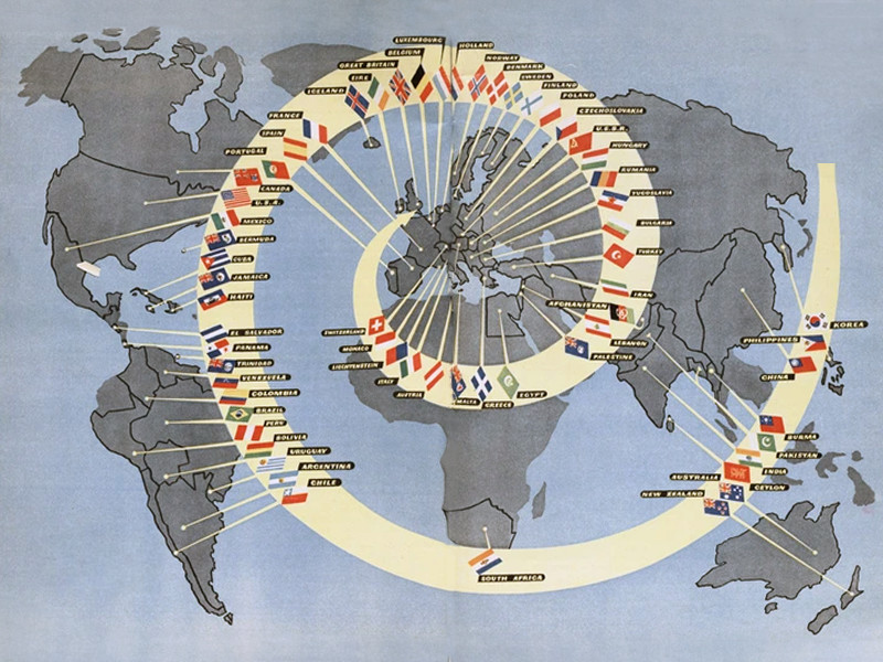 World Map Showing UN Nations