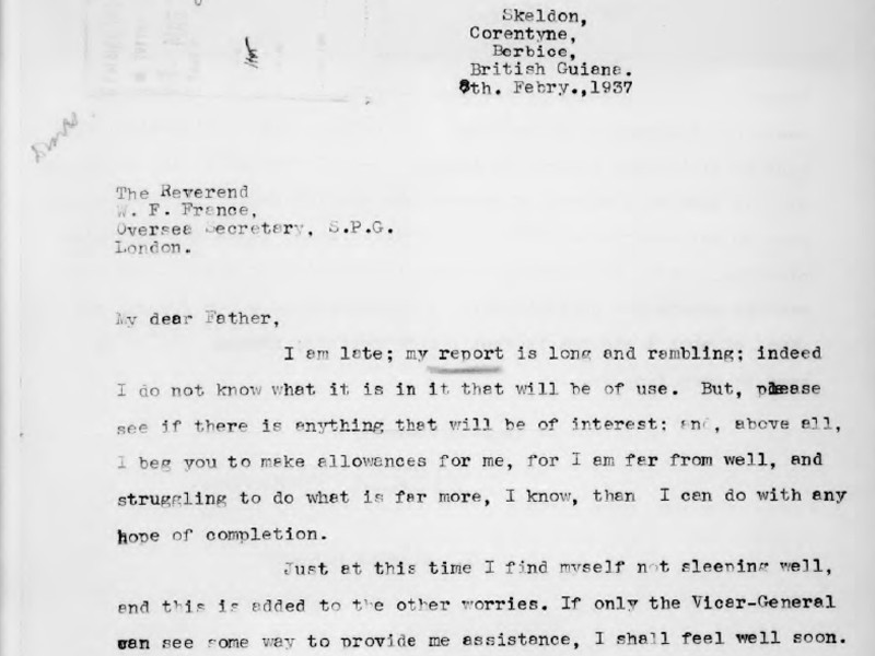 Section of a typed letter dated 8 February 1937.