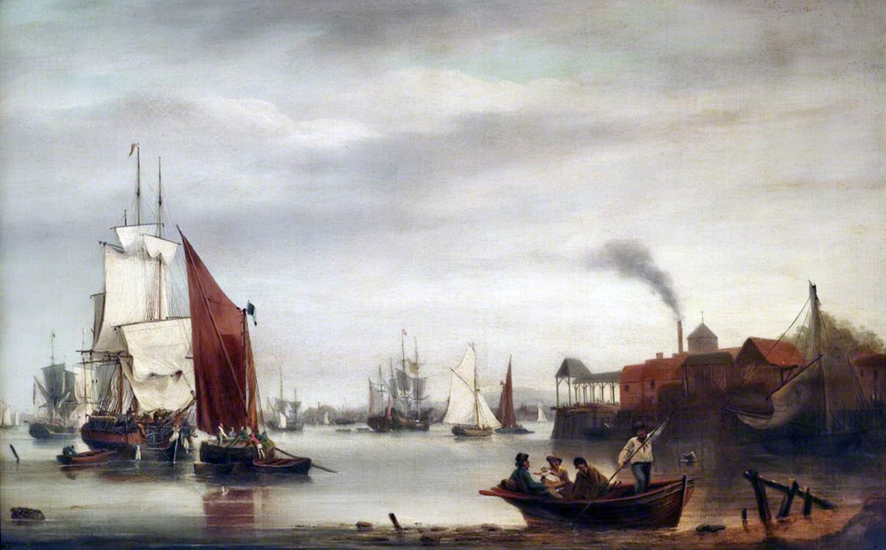 Painting by George Webster of the Old Portsmouth Harbour