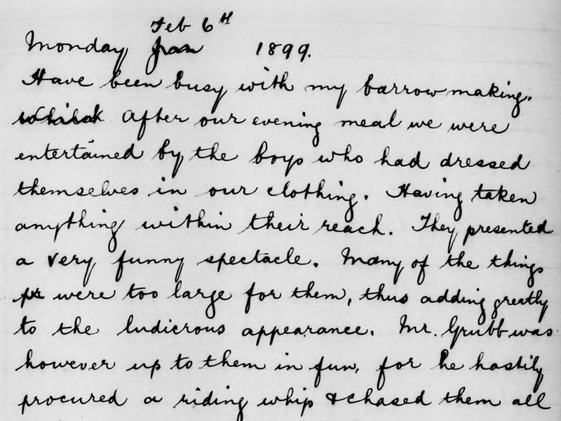 Section of a handwritten journal dated 6 February 1899.