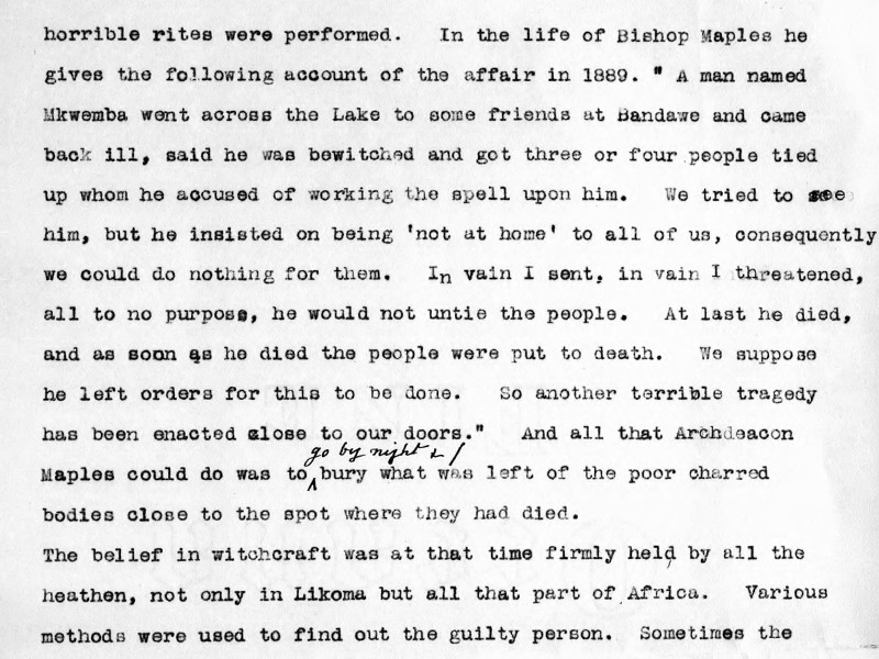 Section of a typed document.