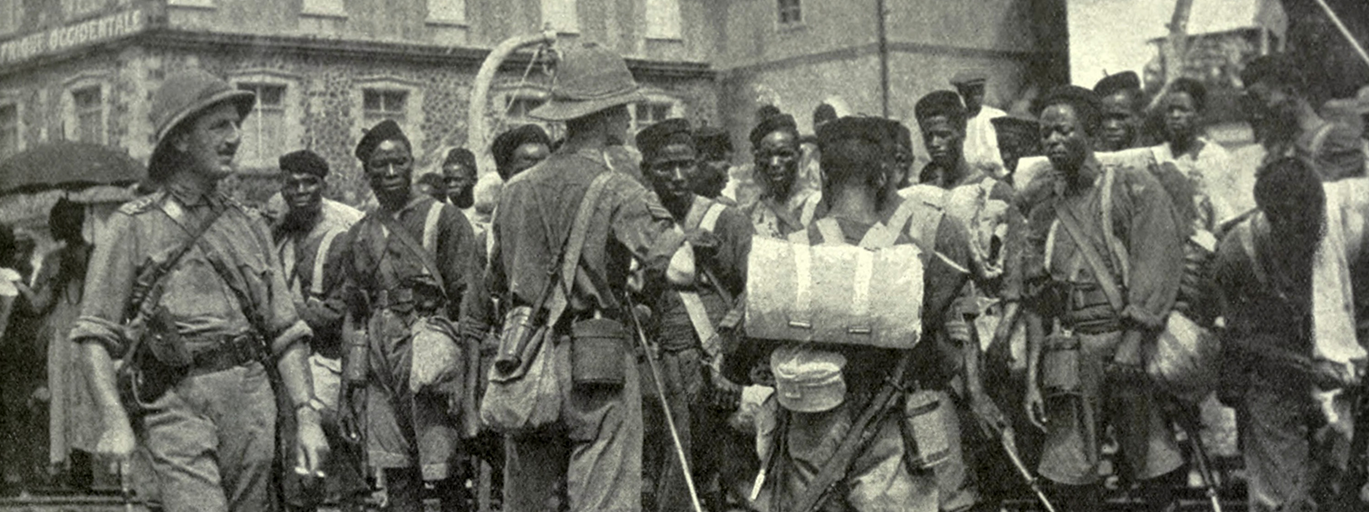 Troops embarking at Freetown, Sierra Leone for German Cameroon. 1914.