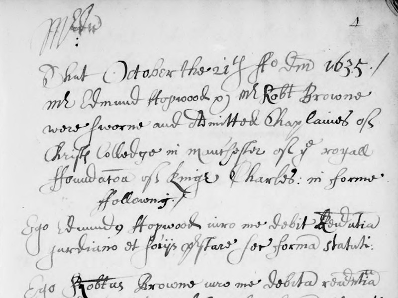 Section of a handwritten document recording Chapter minutes.