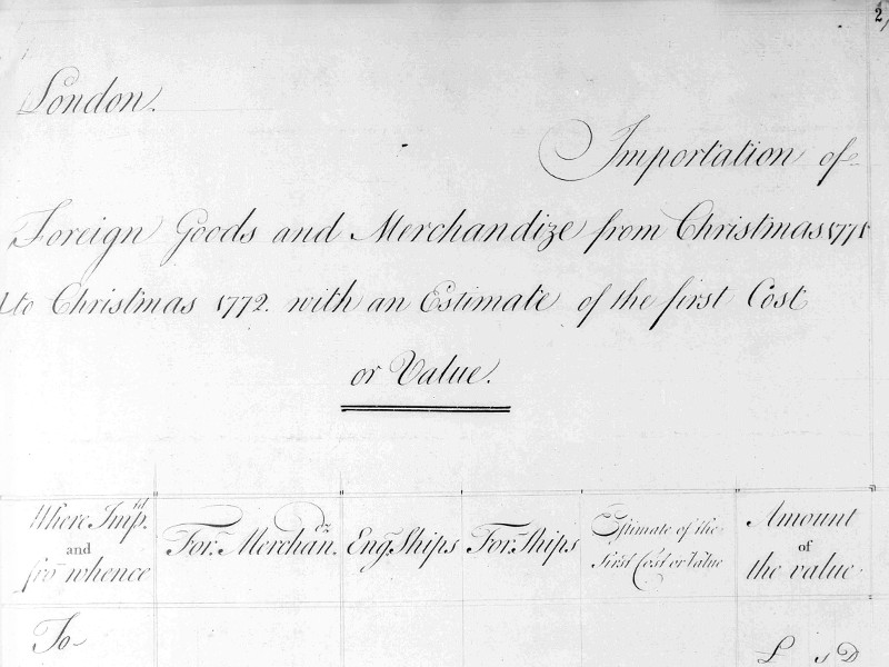View volume: Imports and Exports, 1696–1780.