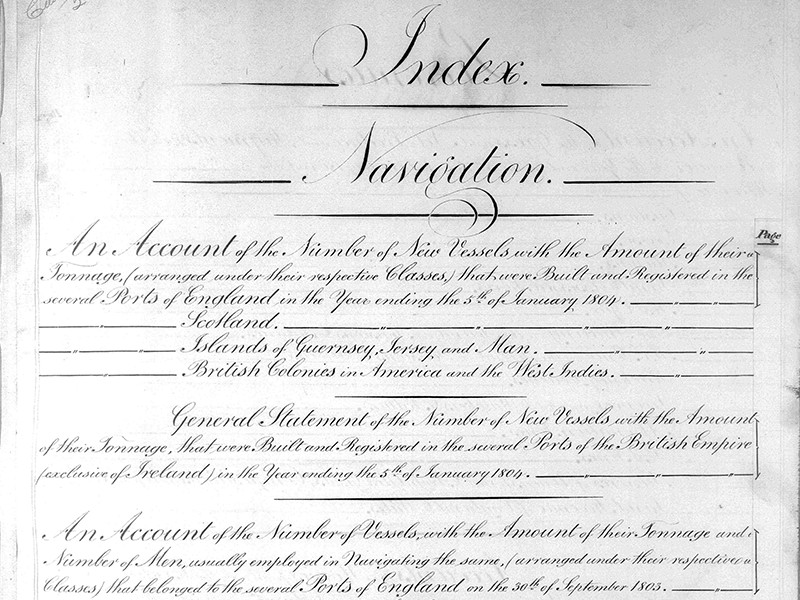 View volume: Navigation, Commerce, and Revenue, 1772–1809.