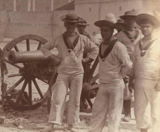 British sailors in Zanzibar after the shortest war is history