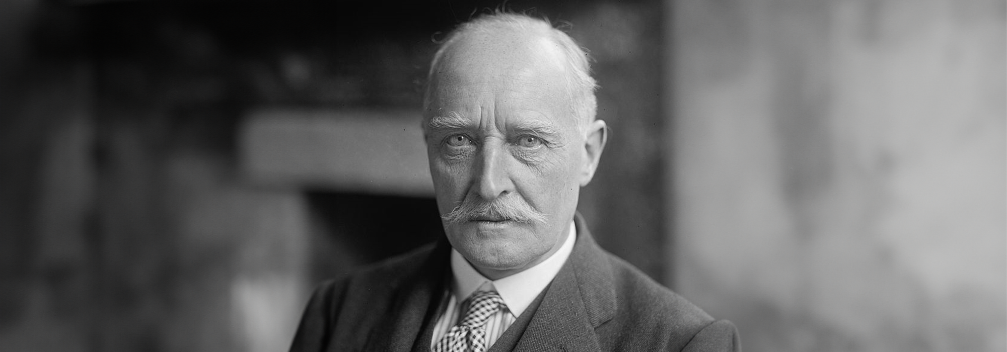 A black and white photograph of Esme Howard in 1924. He has a prominent moustache.