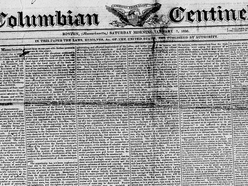 A black and white scan of a broadsheet style newspaper with very small print.